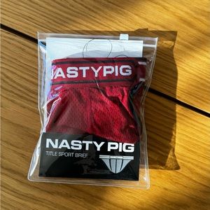 Nasty Pig Title Sport Brief, Red NWT